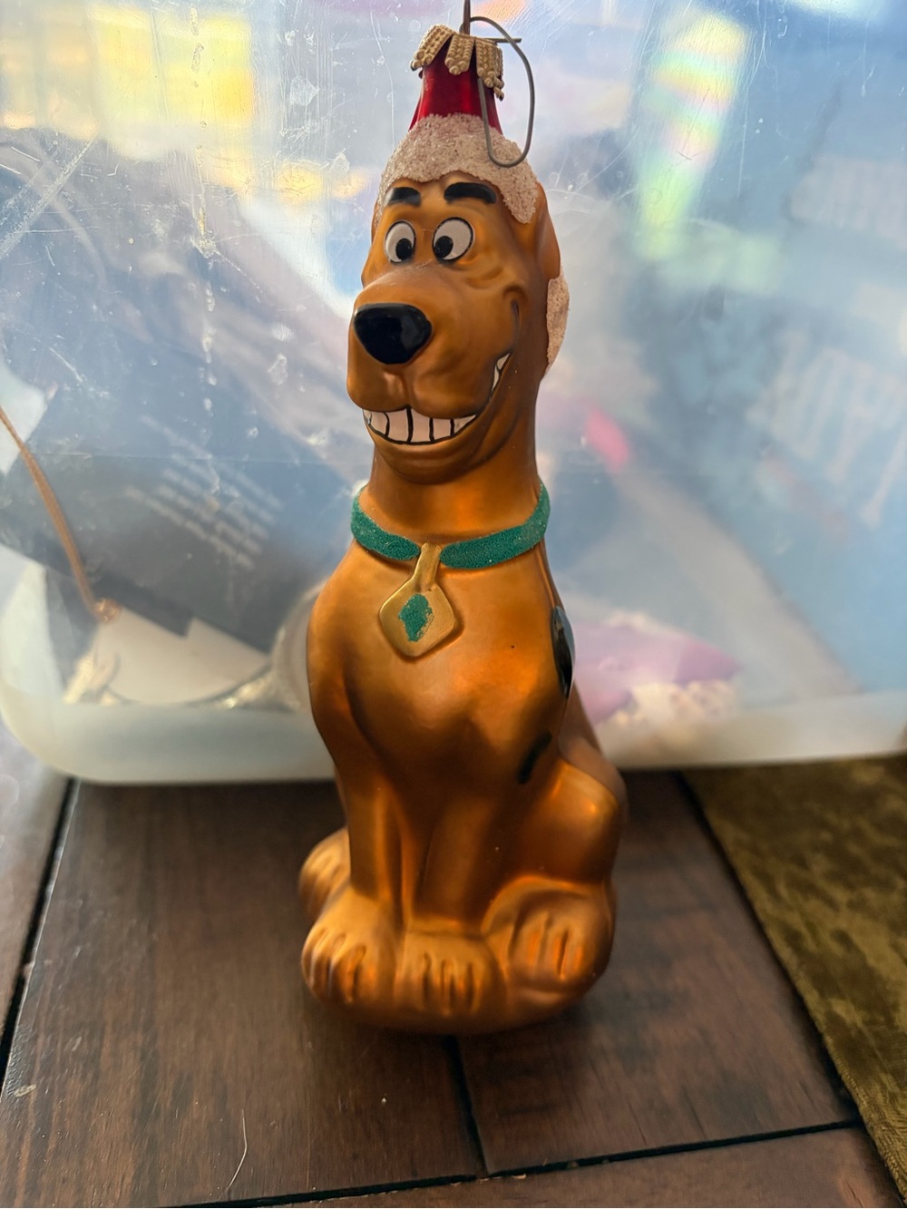 Vintage Warner Bros. Orange Scooby-Doo Dog Ornament with Green Collar